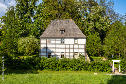 The garden house with garden of Johann Wolfgang von Goethe in Weimar, Thuringia, Germany. Unesco World Heritage Site,