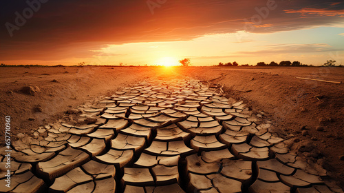 Cracked earth parched land arid soil desert Climate Change photo