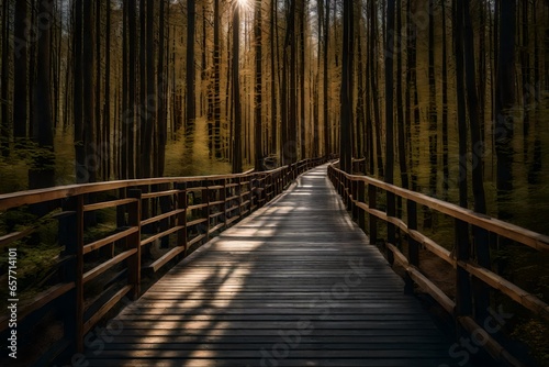 wooden bridge in the forest