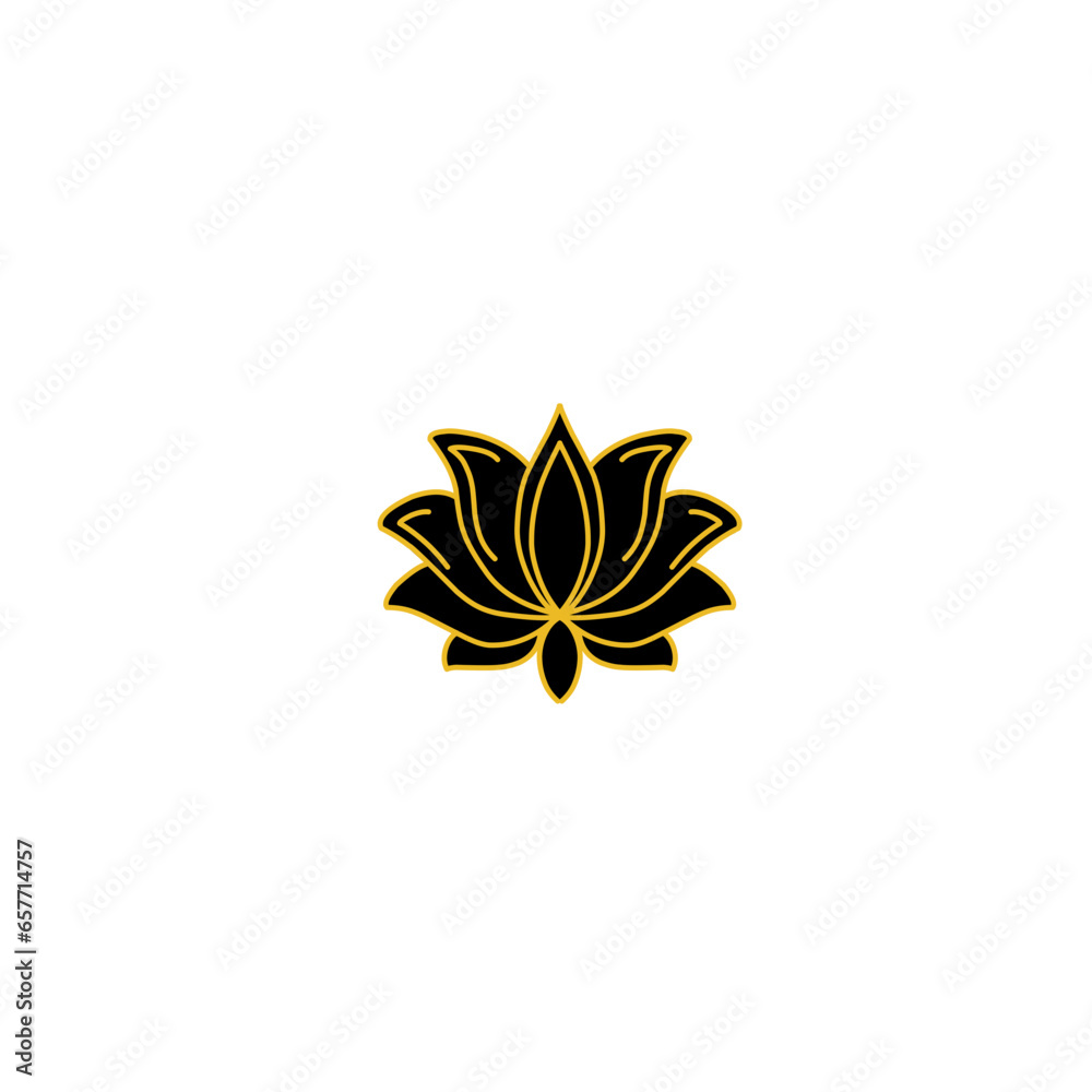 Gold lotus flower logo