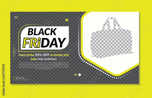Black Friday YouTube  thumbnail or web banner template.