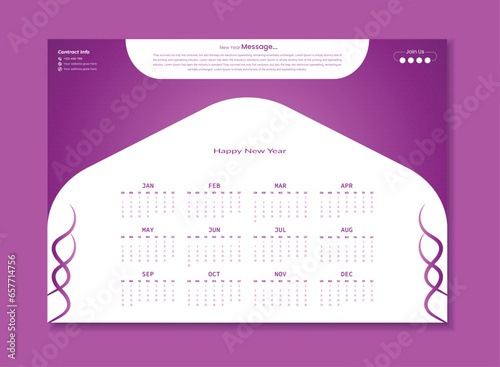 Minimal style 2024 page calendar for new year