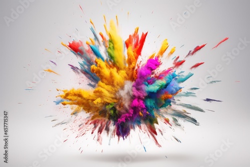 creative and artistic multicolor powder explosion texture background generative ai