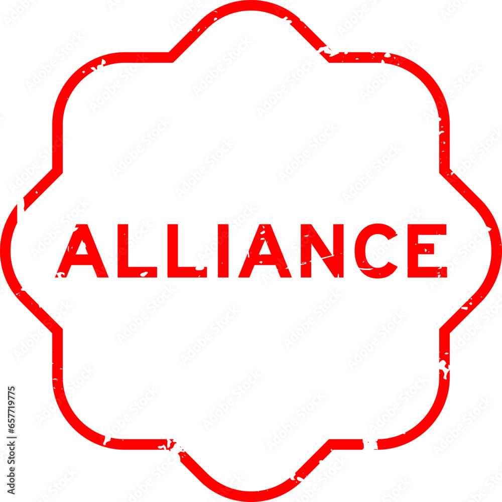Fototapeta premium Grunge red alliance word rubber seal stamp on white background