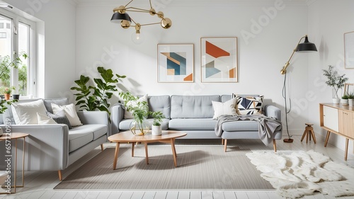 Minimalist Modern Scandinavian Home Living Room Interior Design