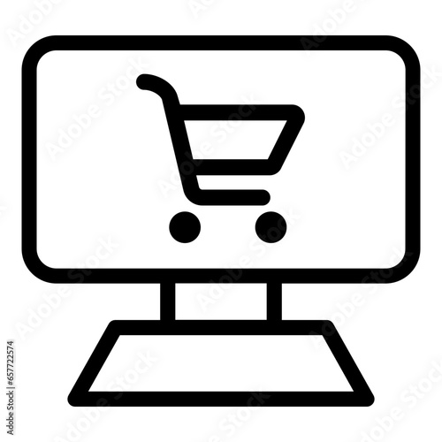 E-commerce, e commerce, online, shopping, icon, line, symbol, internet, digital, store, shop, web, marketplace, retail, virtual, sales, business