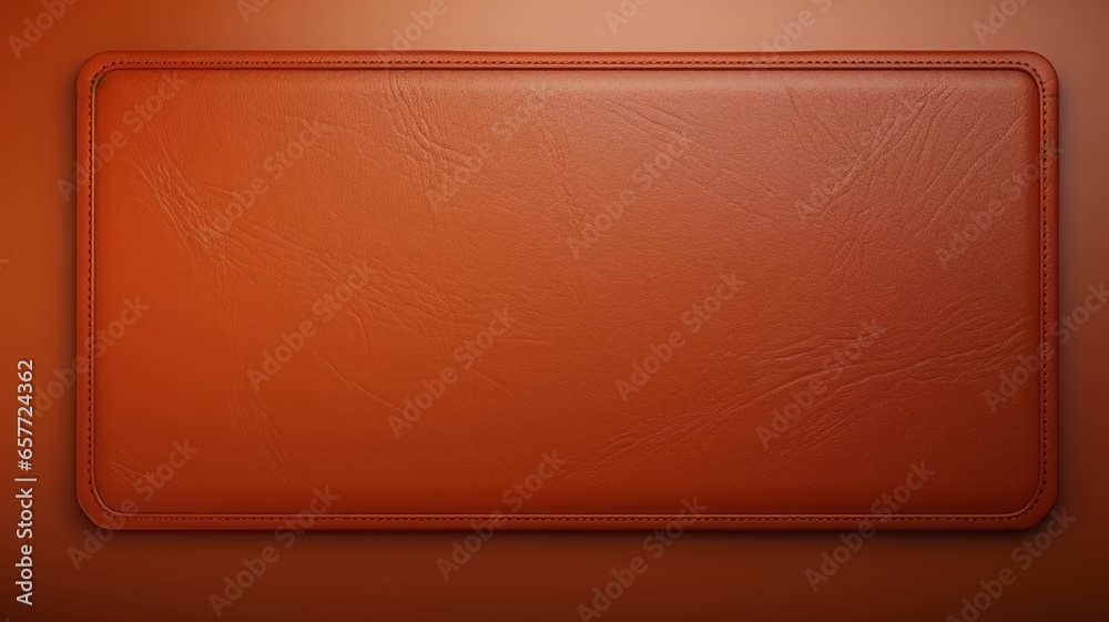 Fototapeta premium Glossy Leather Creative Abstract Geometric Frame. Textured photorealistic mount. Abstract Bright Surface Geometrical Horizontal Background. Ai Generated Photo frame with copy space.