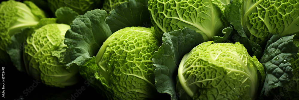 Fototapeta premium Cabagge fresh and ripe vegetable food banner for web or design. Generative AI