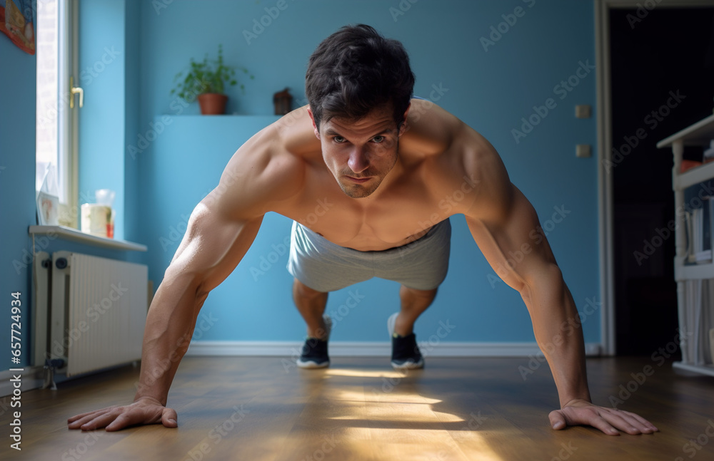 Obraz premium man doing ups