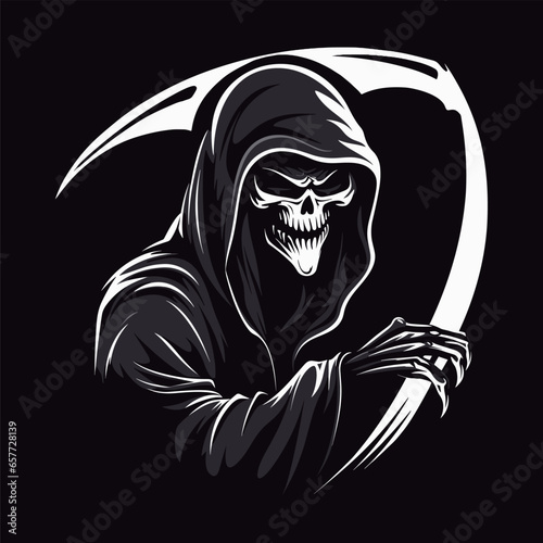 silhouette grim reaper bring  sickle