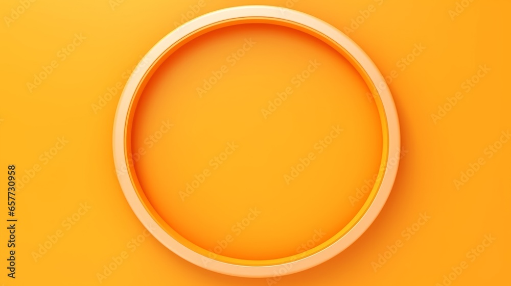 Orange Creative Abstract Geometric Frame. Textured photorealistic mount. Abstract Bright Surface Geometrical Horizontal Background. Ai Generated Photo frame with copy space.
