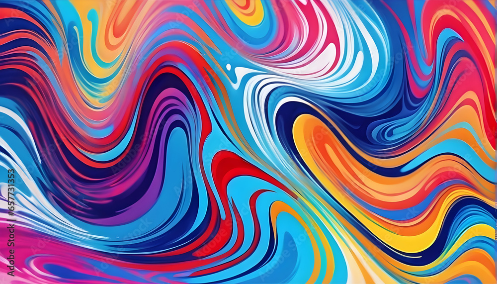 Abstract marbled acrylic paint ink painted waves painting texture colorful background banner - Bold colors, rainbow color swirls wave Abstract marbled acrylic paint ink painted waves painting texture colorful background banner - Bold colors, rainbow color swirls wave