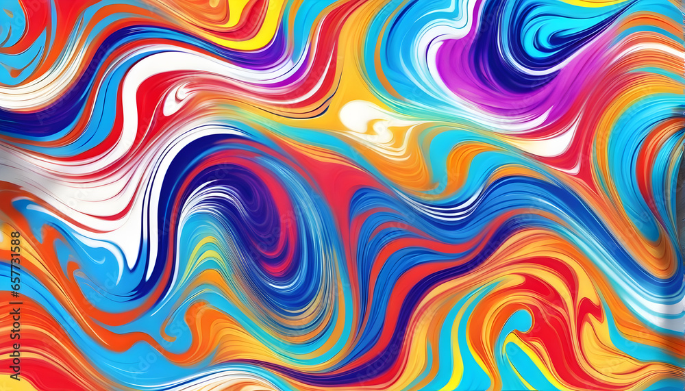 Abstract marbled acrylic paint ink painted waves painting texture colorful background banner - Bold colors, rainbow color swirls wave Abstract marbled acrylic paint ink painted waves painting texture colorful background banner - Bold colors, rainbow color swirls wave