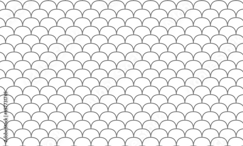 Fish scale pattern background with black and white vector illustration