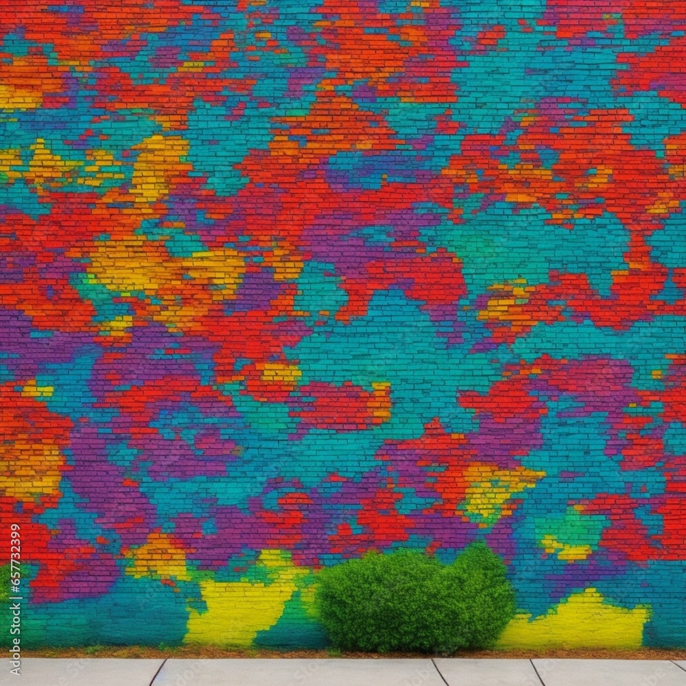 colorful background brick wall generative AI