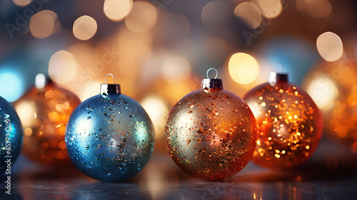 Abstract christmas background or new year new year eve, festive bokeh abstract. Generative Ai