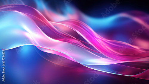 Abstract Multi Colored waves on dark Background. Generative Ai