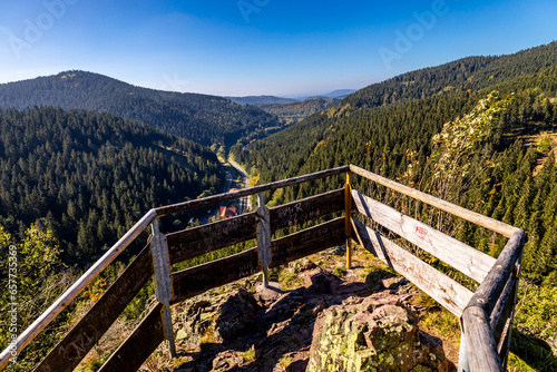 Obraz na płótnie Schöne Herbstwanderung durch den Sternengrund zwischen Zella-Mehlis und Oberhof im Thüringer Wald - Thüringen - Deutschland w salonie