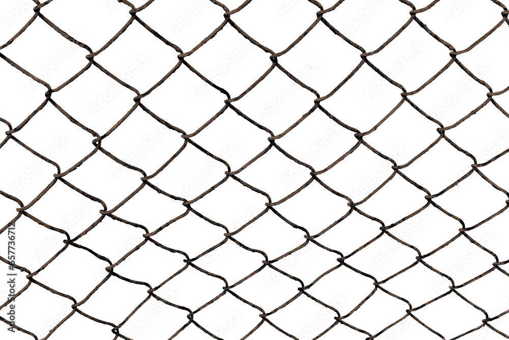 The texture of the metal mesh on a white background. Torn steel, metal mesh with holes The texture of the metal mesh on a white background. Torn steel, metal mesh with holes