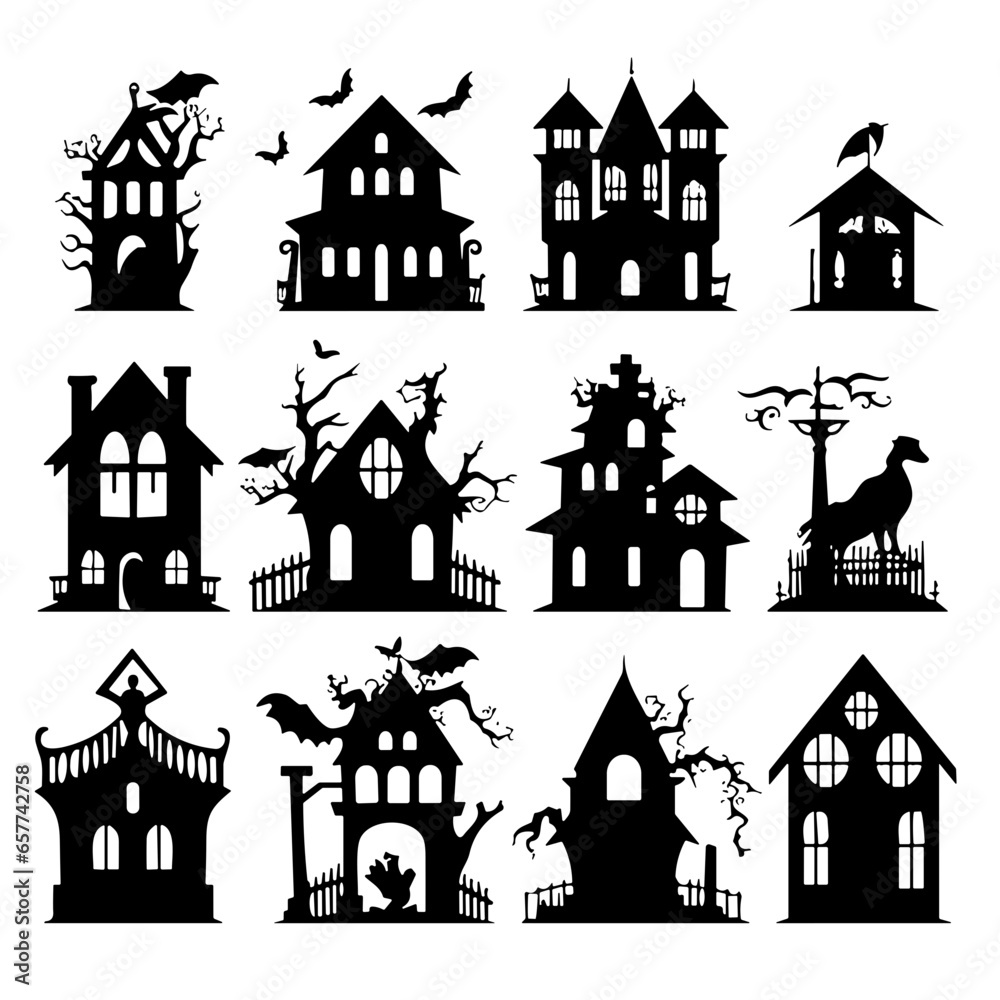house silhouettes set