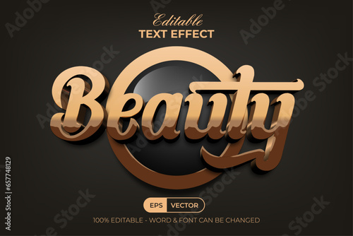 Beauty Text Effect Gold Style. Editable Text Effect Realistic.