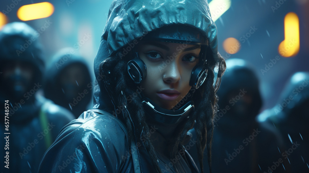 schoolboy action pose, advanced cyberpunk cyborg wearing cool skull mask generative ai schoolboy action pose, advanced cyberpunk cyborg wearing cool skull mask generative ai
