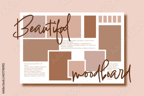 Vector photo collage template moodboard pictures grids vector illustration	