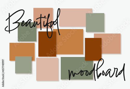 Vector photo collage template moodboard pictures grids vector illustration	