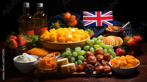Happy Australia Day January 26 party food, Bright color. Generative Ai