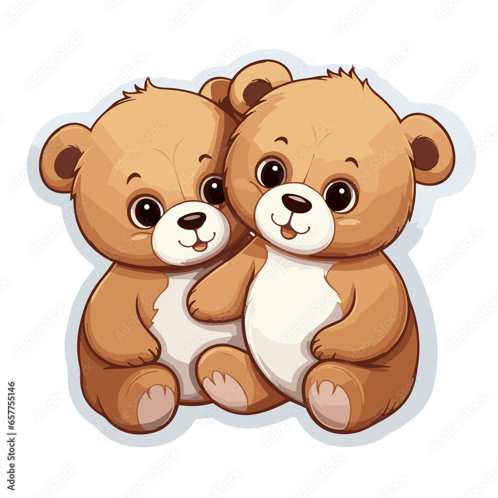 Obraz premium Teddy Bear Couple , Valentine Special, Cute Cliparts