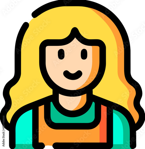 blonde female avatar character icon illustration, vector icon svg