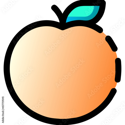 peach fruit icon illustration, vector icon svg