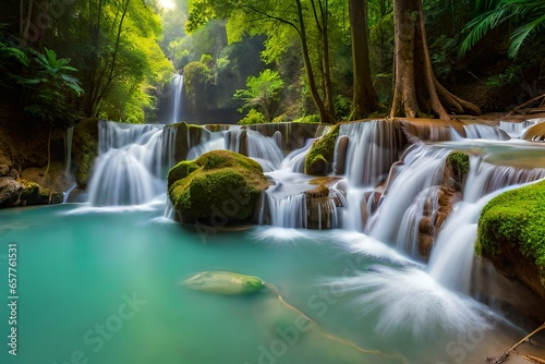 waterfall in the forest © baseer