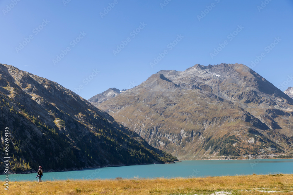 Koelnbrein Dam in the Hohe Tauern range in Austria