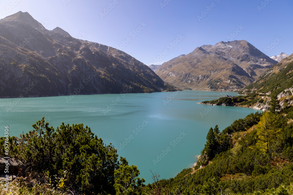 Koelnbrein Dam in the Hohe Tauern range in Austria