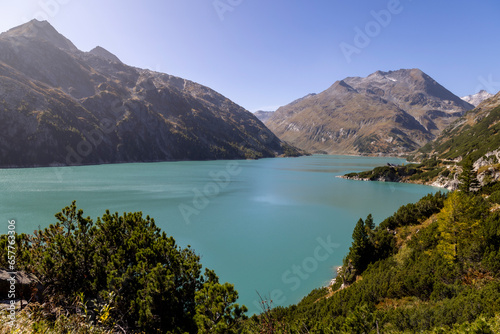 Obraz na płótnie Koelnbrein Dam in the Hohe Tauern range in Austria w salonie