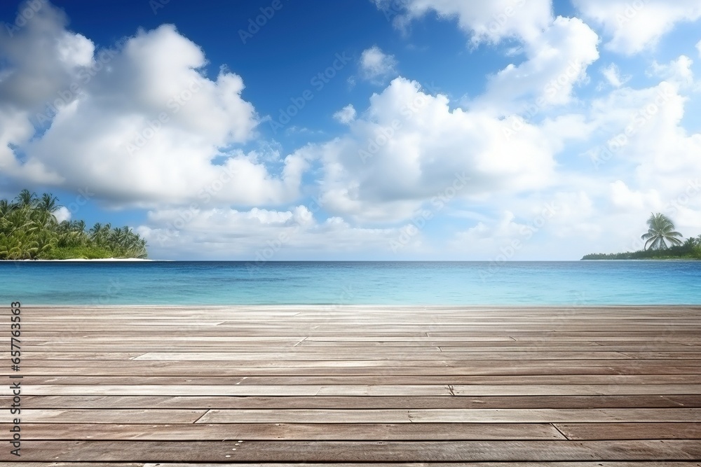 Fototapeta premium mock up presentation template sea and sky view