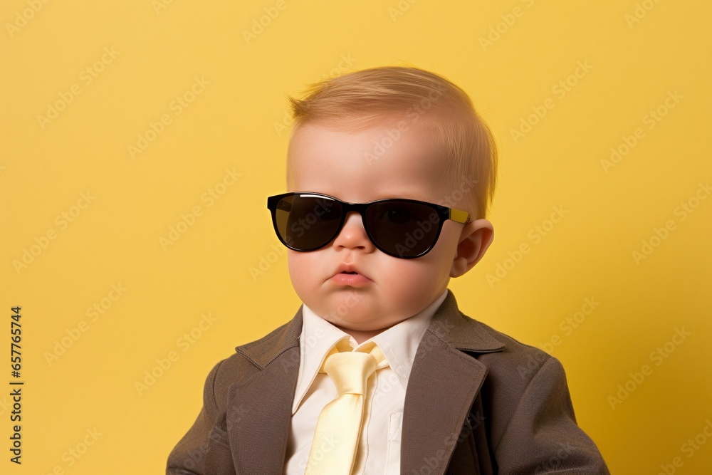 Spectacled Charm: Surprise on the Little Face, Baby Boy Dons Adorable Sunglasses for a Sweet Capture Spectacled Charm: Surprise on the Little Face, Baby Boy Dons Adorable Sunglasses for a Sweet Capture