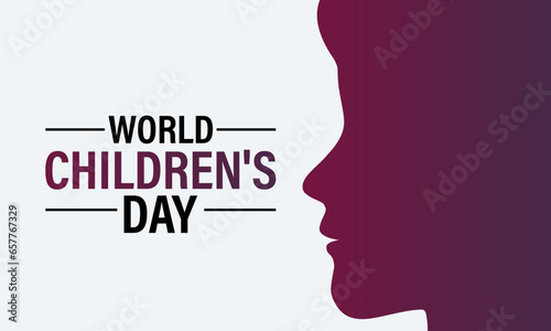 World Children's Day. November 20.Text inscription and Background, banner, card, poster, template. Vector illustration. © uazzal