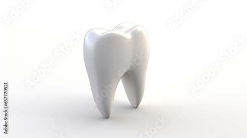 3d Illustration Minimalist Tooth Isolated Background