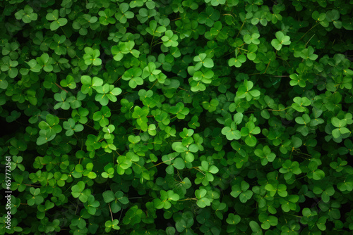 Green Clover Field Texture For Background Created Using Artificial Intelligence © Damianius