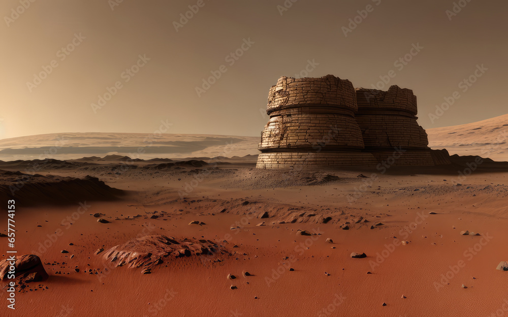 Fantasy environment in mars planet