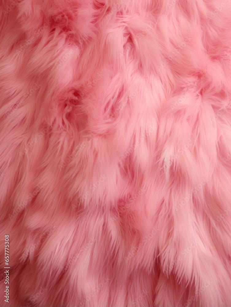 Pink Fur Creative Abstract Texture Wallpaper. Photorealistic Digital Art Decoration. Abstract Realistic Surface Vertical Background. Ai Generated Vibrant Pattern.