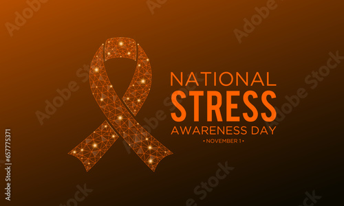 Vector illustration on the theme of National Stress Awareness Day, First wednesday in november. Holiday concept for banner, greeting card, poster and background design.