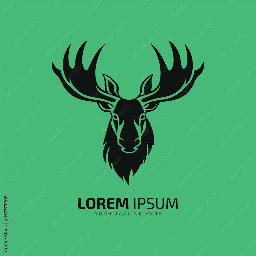 moose head logo fur icon deer silhouette vector isolated design Stock ...