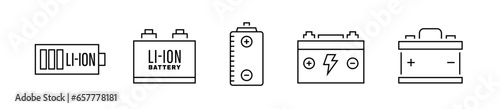 Lithium-ion battery. Rechargeable accumulator. Modern electric equipment.