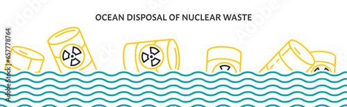 Radioactive water banner. Save the ocean. International problem.