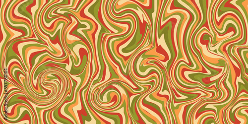 Abstract horizontal background with colorful waves. Trendy psychedelic vector illustration. Merry Christmas and Happy New Year. Groovy, 70s 60s