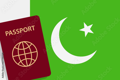 Pakistan Passport. Pakistan Flag Background. Vector illustration