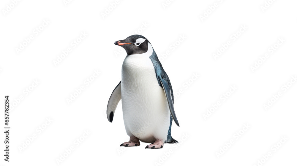 Naklejka premium Penguin isolated on a transparent background.